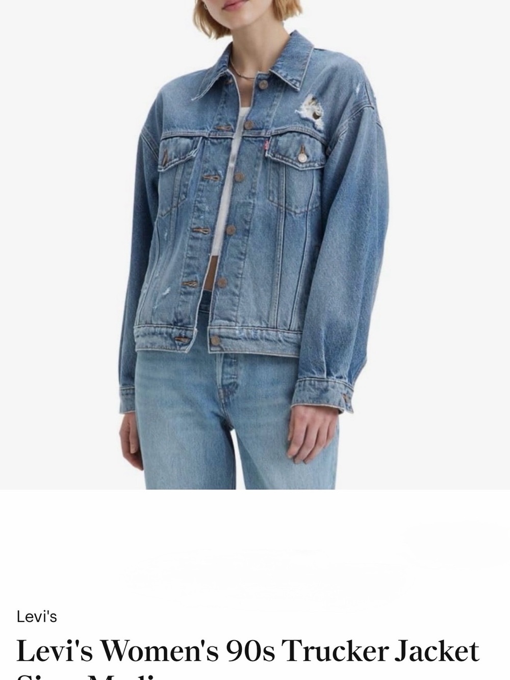 Levi's Light Blue Distressed Denim Trucker Jacket